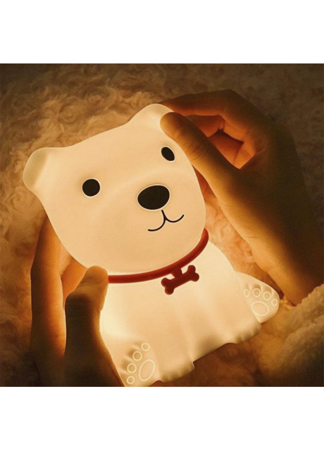 Нічник дитячий Dream Lites Puppy Ведмедик силіконовий акумуляторний 7 кольорів світіння Білий (51171) - фото 8 Нічник дитячий Dream Lites Puppy Ведмедик силіконовий акумуляторний 7 кольорів світіння Білий (51171) - фото 8