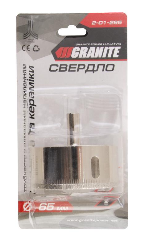 Сверло трубчатое для стекла/плитки Granite с алмазным напылением 65 мм (2-01-265) - фото 2 Сверло трубчатое для стекла/плитки Granite с алмазным напылением 65 мм (2-01-265) - фото 2