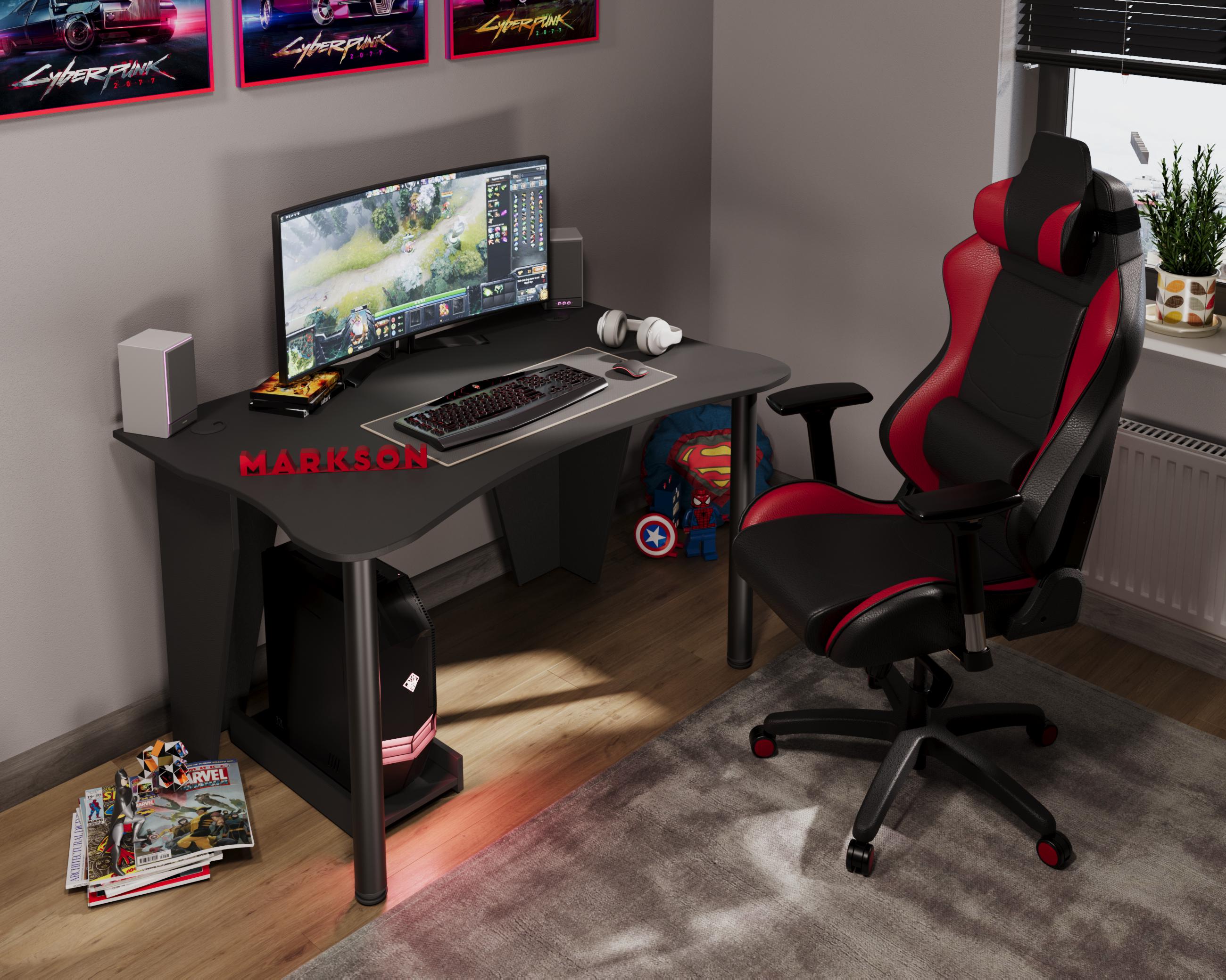 Компьютерный стол игровой ARES Черный (MS902) - фото 5