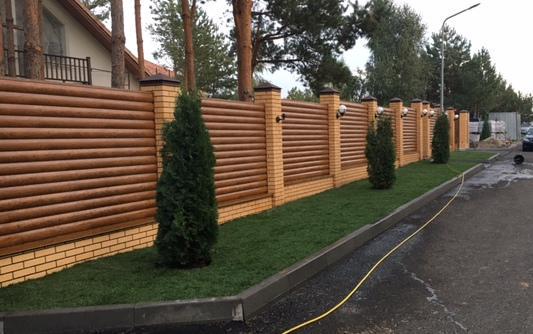 Сайдинг металлический блок-хаус 2-х сторонний 260х1000 мм 3-Д Темное дерево - фото 2