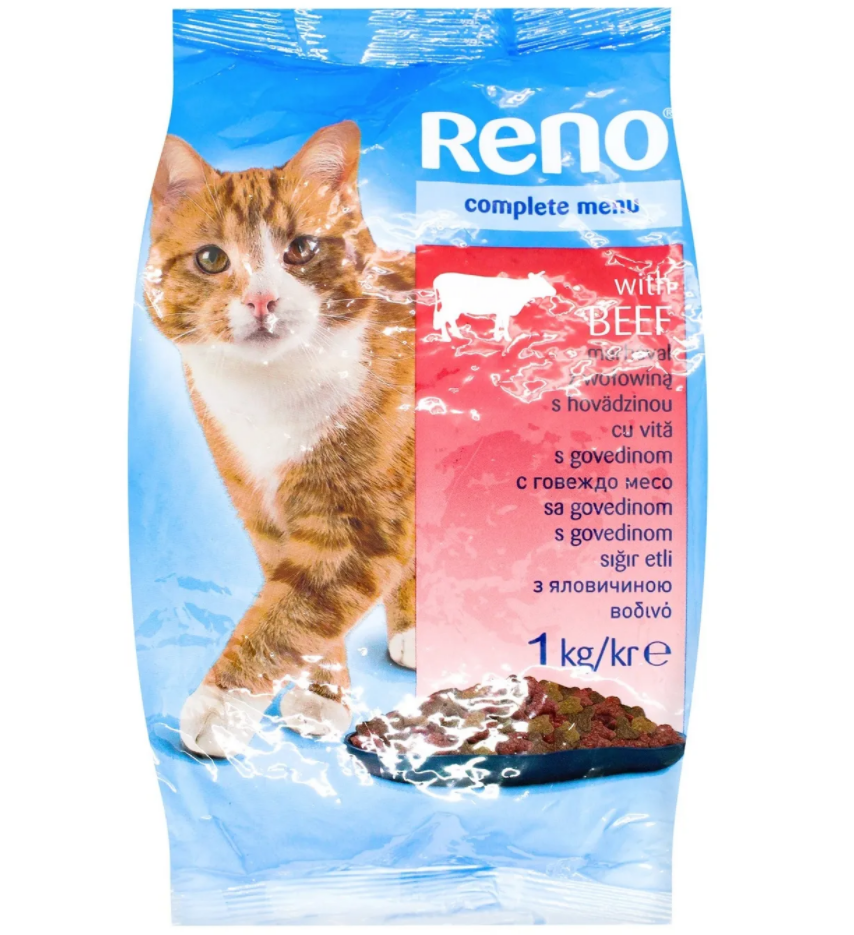 Корм сухой для кошек Reno со вкусом говядины 1 кг (320841376)