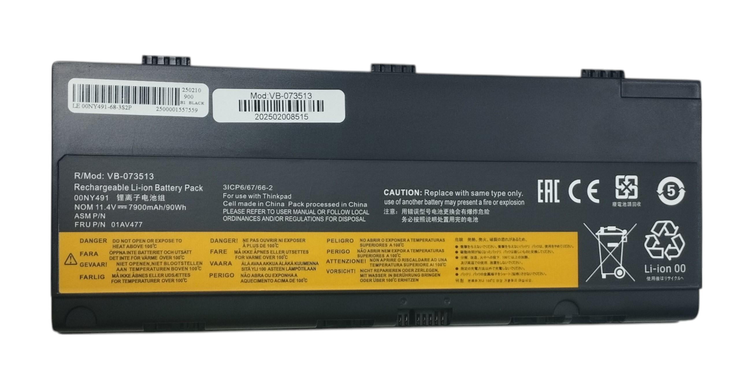 Аккумулятор для ноутбука Lenovo L17M6P51 ThinkPad P52 11,4V 7900 mAh (073513) Аккумулятор для ноутбука Lenovo L17M6P51 ThinkPad P52 11,4V 7900 mAh (073513)