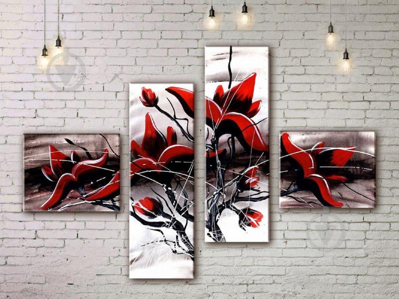 Модульная картина акрилом цветы ArtStar MHM17_4_400 размер 100 х 150 см