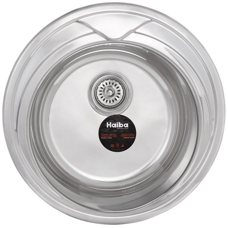 ᐉ  кухонная Haiba 510 с нержавейки врезная круглая Рolish (HB0546)