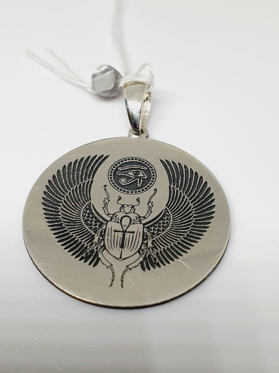 Срібний кулон Скарабей Чорніння 925 проба (2787367610) - фото 2