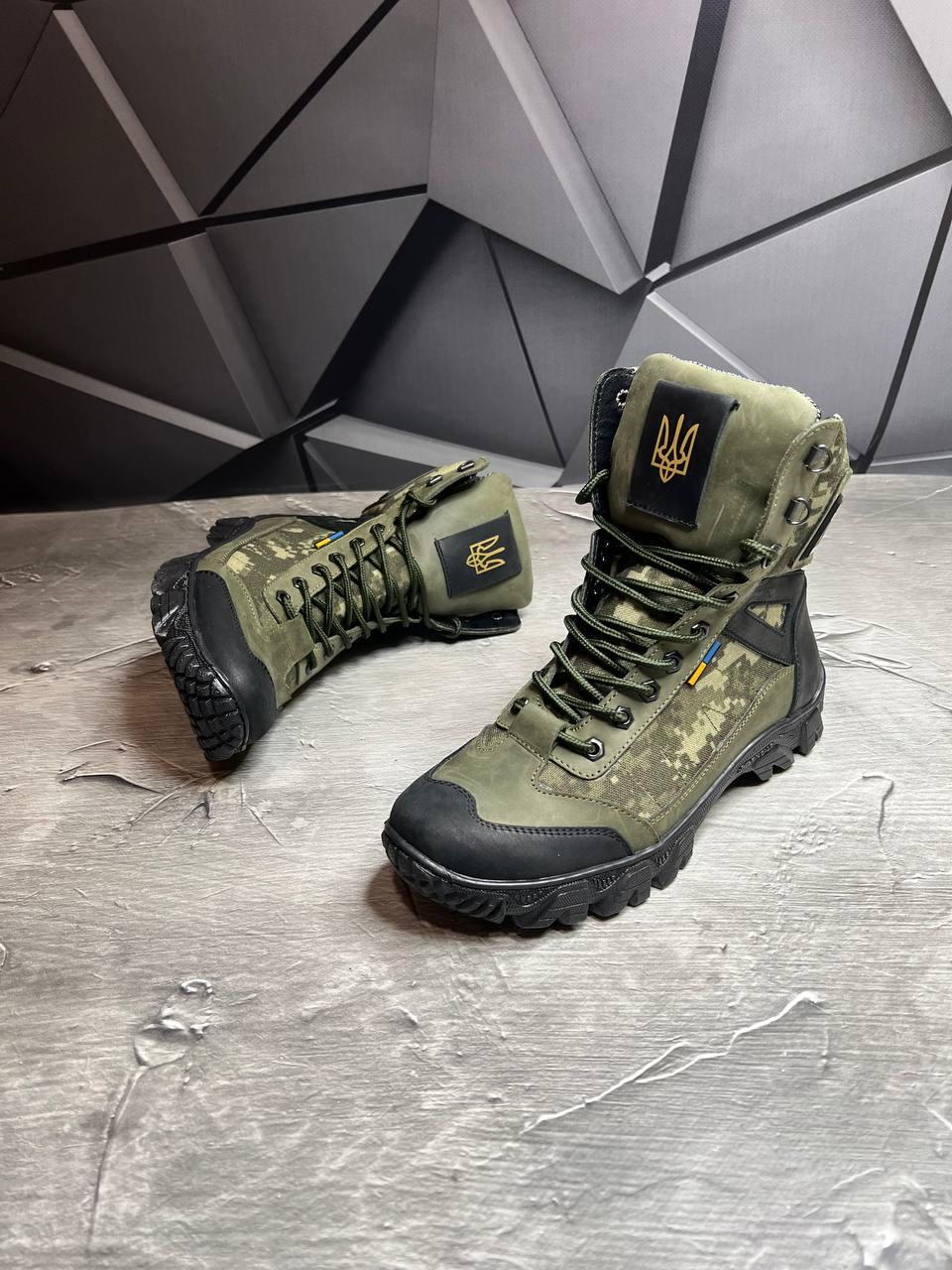 Берці чоловічі із натурального нубука/кордури демісезонні р. 40 Хакі/Піксель - фото 2 Берці чоловічі із натурального нубука/кордури демісезонні р. 40 Хакі/Піксель - фото 2