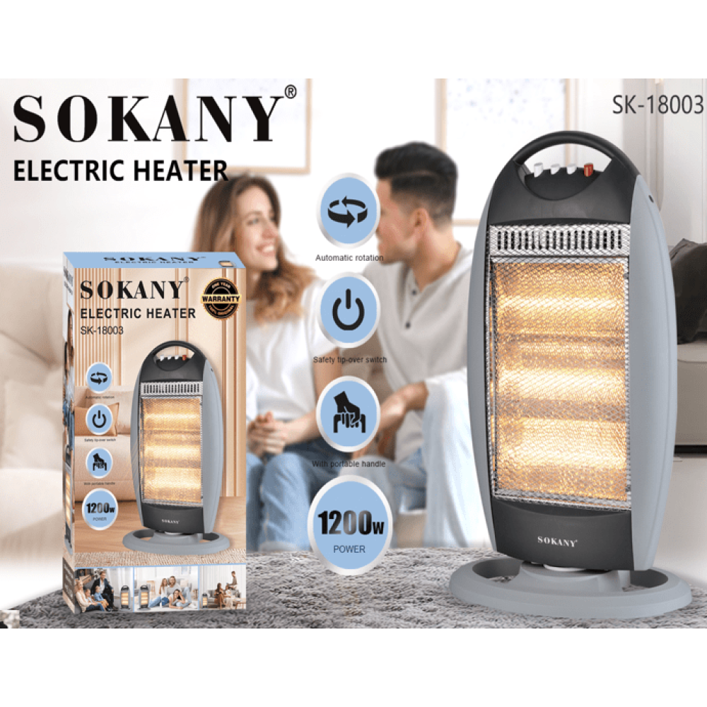 Інфрачервоний обігрівач для дому Sokany SK-18003 (29390057) - фото 2 Інфрачервоний обігрівач для дому Sokany SK-18003 (29390057) - фото 2