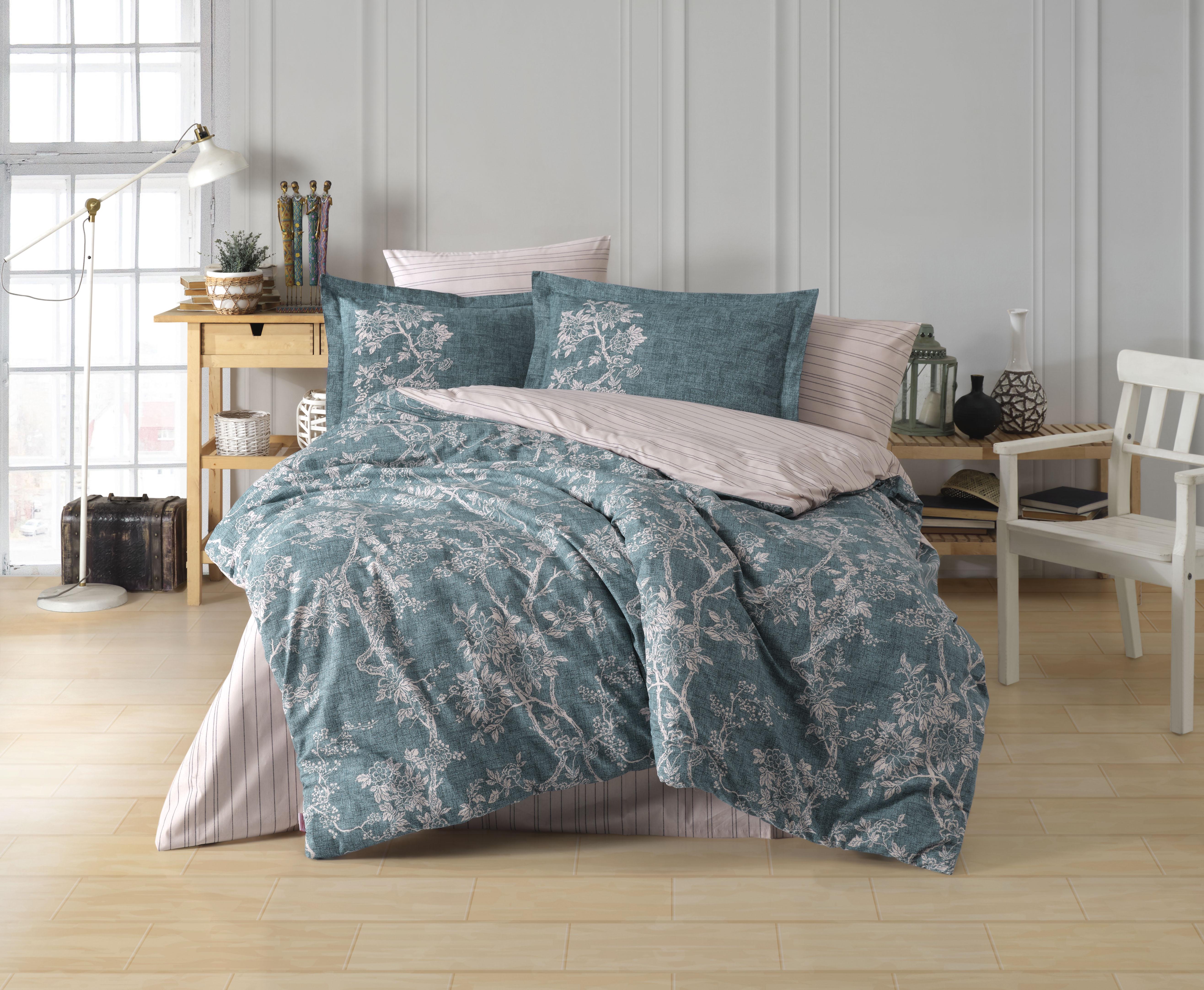 Комплект постельного белья Hobby Poplin Dream 200х220/50х70 см 2 шт. Бирюзовый