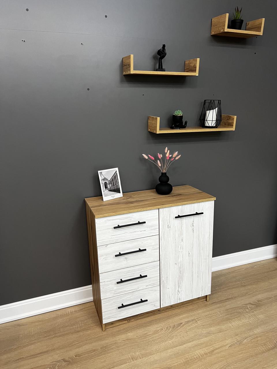 Комод Стандарт 4+1 800х792х350 мм Дуб Аппалачі/Аляска - фото 10 Комод Стандарт 4+1 800х792х350 мм Дуб Аппалачі/Аляска - фото 10