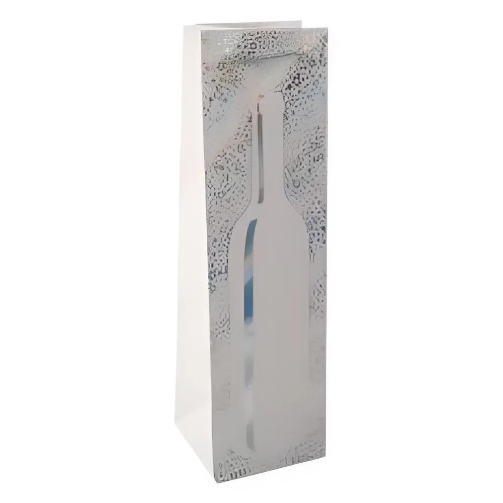 Подарочный пакет под бутылку Bottle Stenson R95550 бумажный 11х11х38 см Белый (0595fd29)