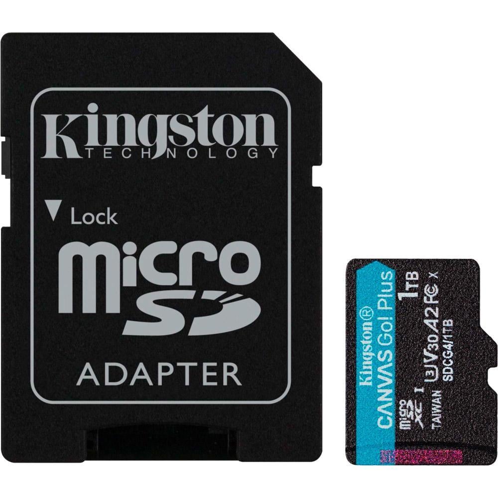 Карта памяти Kingston Canvas microSDXC Go Plus 1 ТВ UHS-I Class 10 U3 V30 до 200 МБ/с (SDCG4/1TB)