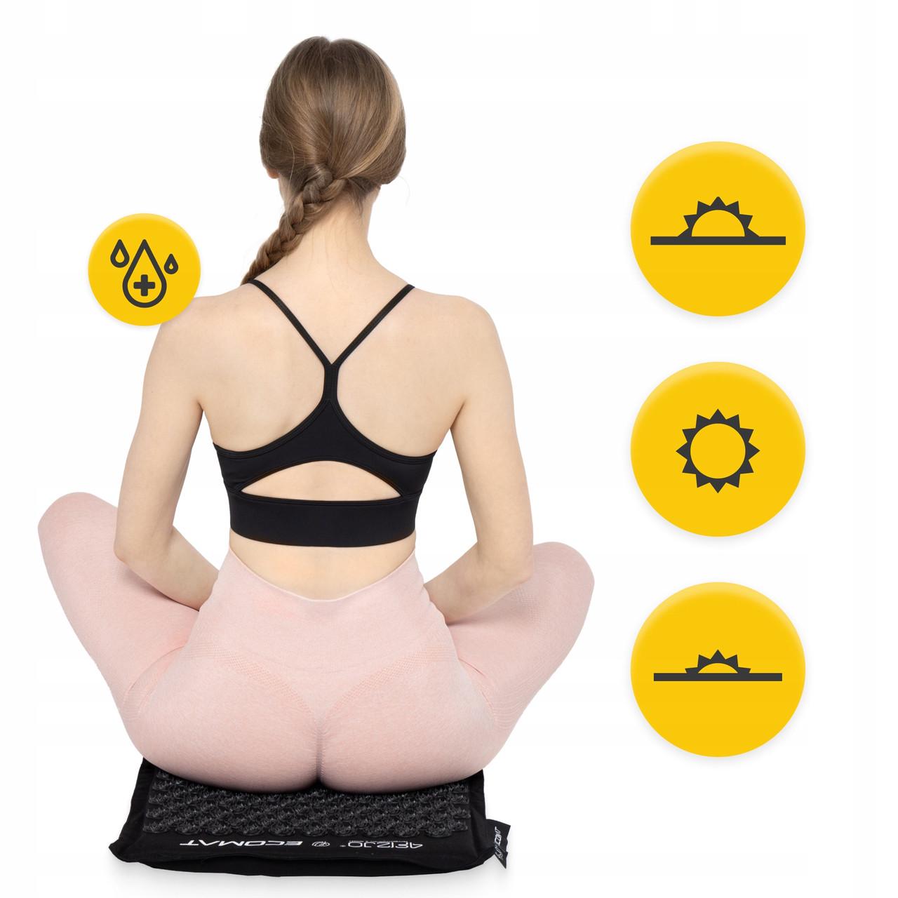 Коврик акупунктурный с подушкой 4fizjo Eco Mat аппликатор Кузнецова Black/Black (P-5907739312563) - фото 3