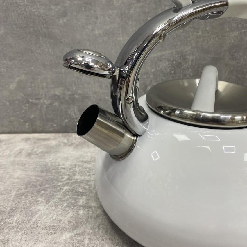 Чайник Empire EM-7709 из нержавеющей стали со свистком 3 л Белый (1778668362) - фото 5