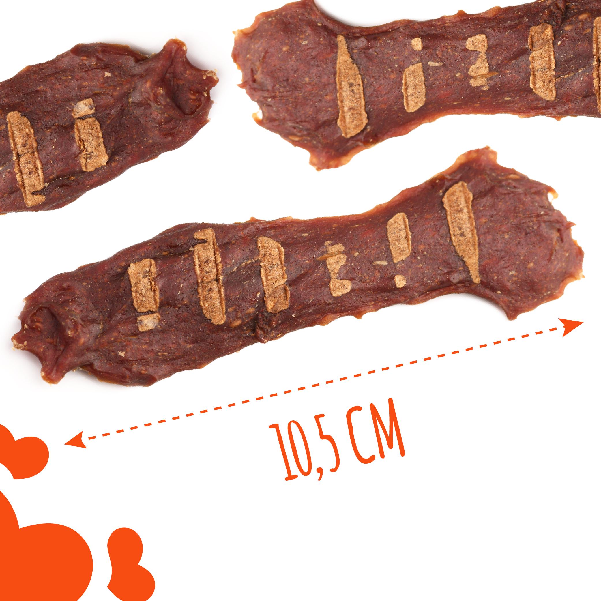 Ласощі для собак від 3 місяців Mavsy Refined jerky BBQ VENISON STEAK WITH SUN-DRIED TOMATOES ON A BED OF PUMPKIN 100 г - фото 4 Ласощі для собак від 3 місяців Mavsy Refined jerky BBQ VENISON STEAK WITH SUN-DRIED TOMATOES ON A BED OF PUMPKIN 100 г - фото 4