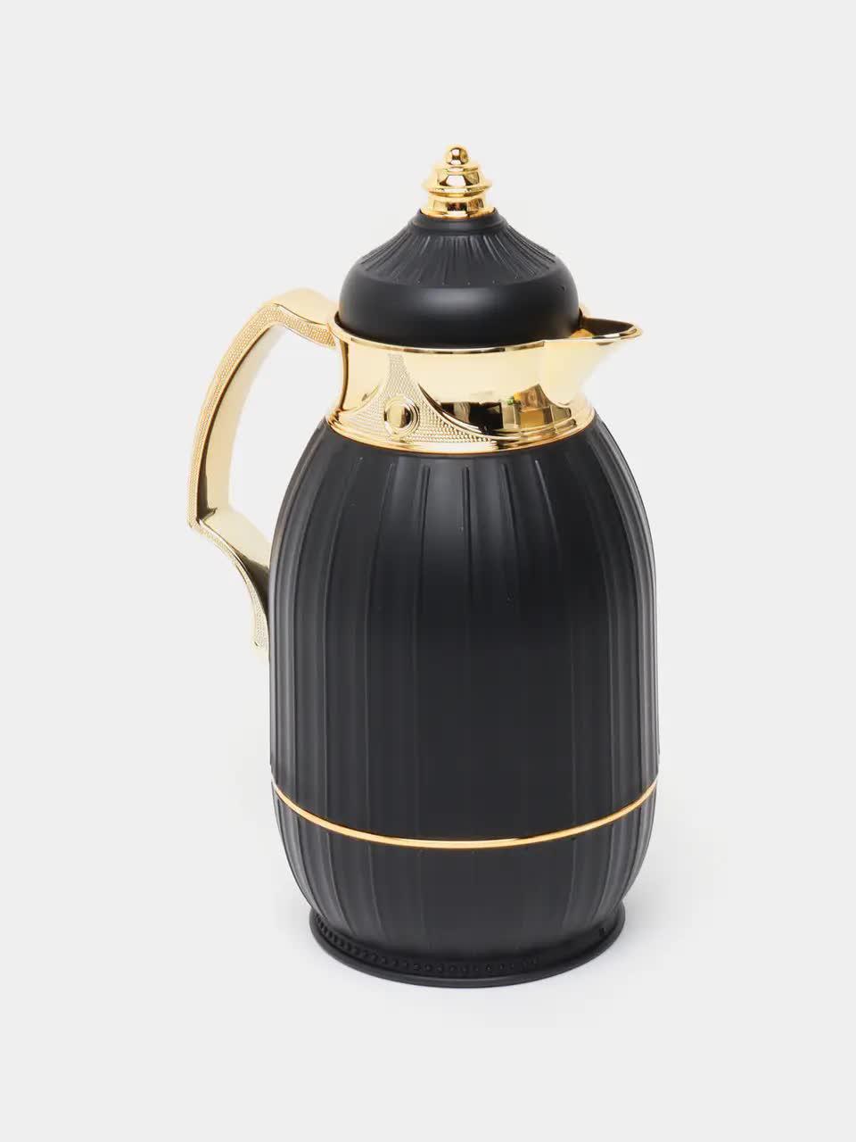 Комплект термос 1 л и кувшин 0,7 л нержавеющая сталь/пластик 2 пр. Черно-золотой (070DT-100) - фото 4 Комплект термос 1 л и кувшин 0,7 л нержавеющая сталь/пластик 2 пр. Черно-золотой (070DT-100) - фото 4