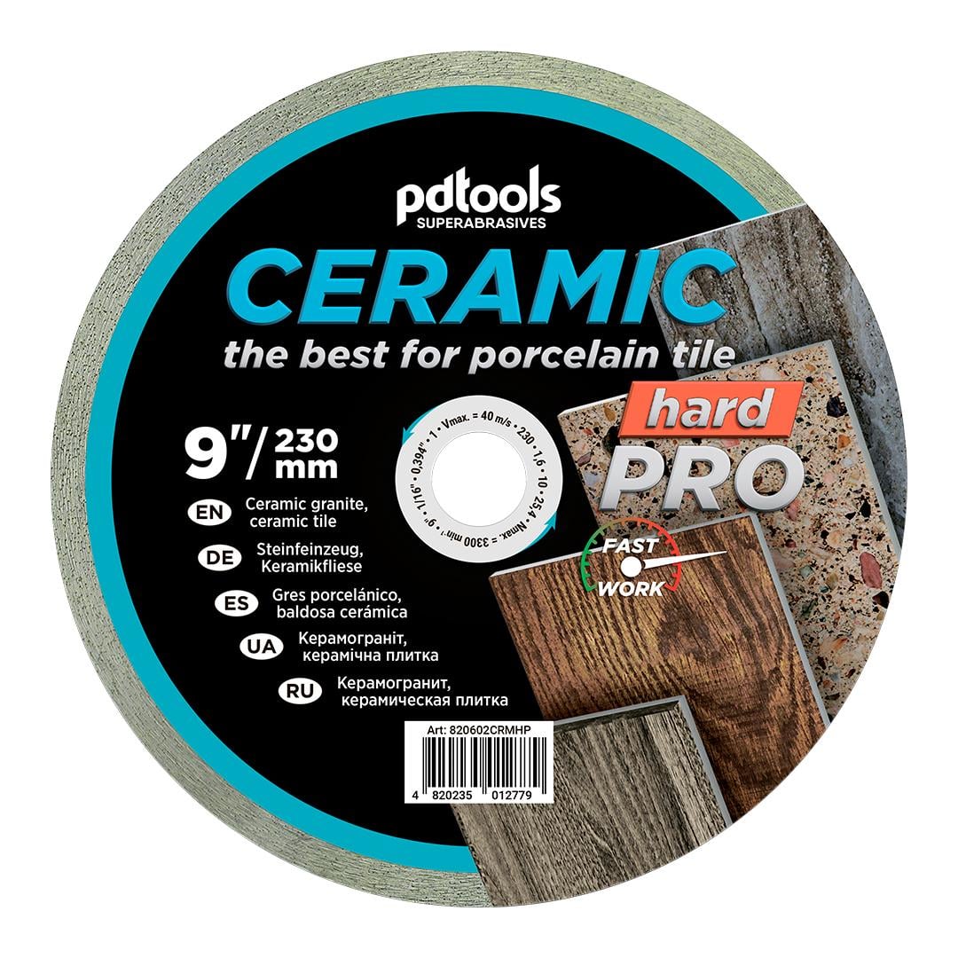 Круг алмазный отрезной PDTools 1A1R 230 CERAMIC HARD PRO для стационарного оборудования (37772325)