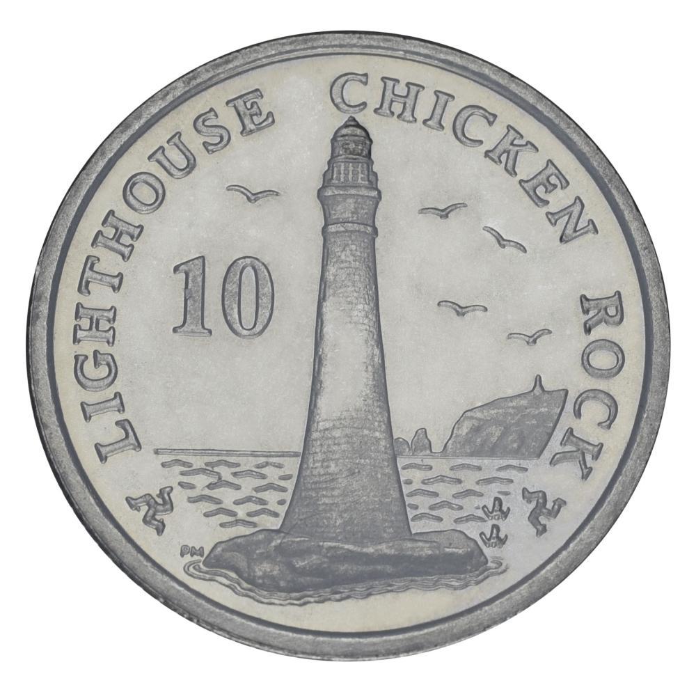 Коллекционная монета Остров Мэн 10 пенсов 2004 UNC Маяк Чикен-Рок (М21825)