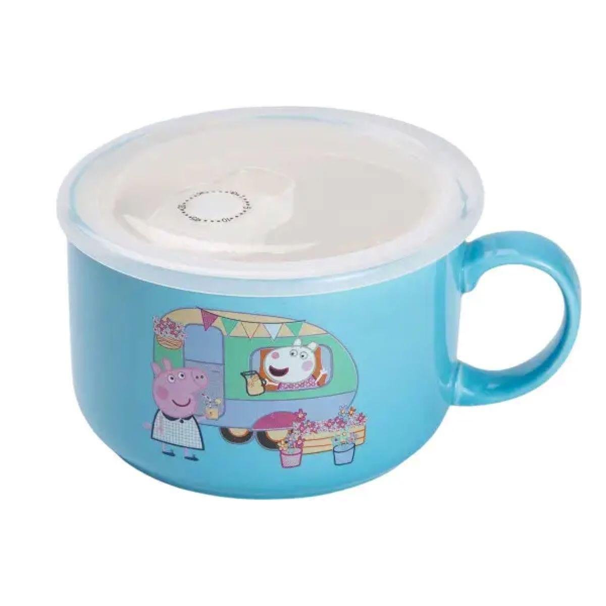 Миска для лапши керамическая HP-15-15 с герметичной крышкой 770 мл Голубой (A-032918)