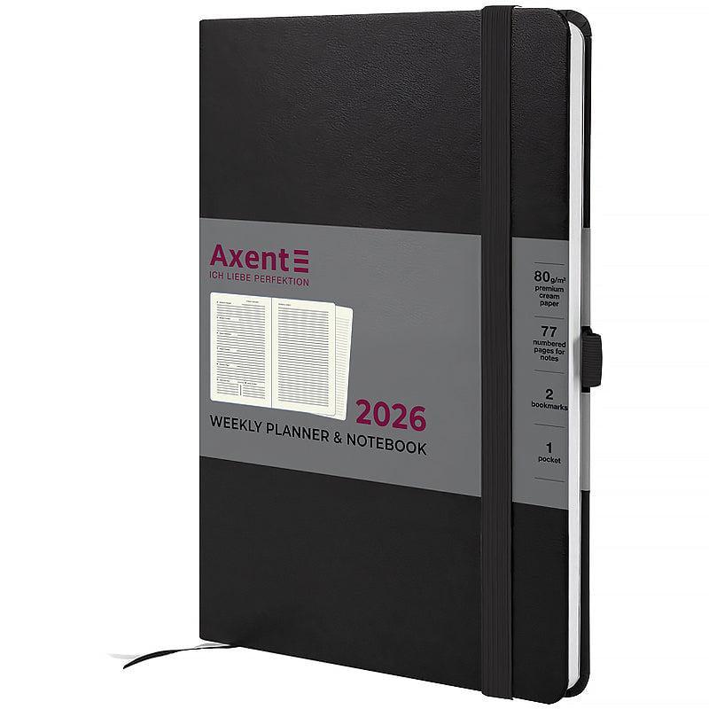 Еженедельник датированный 2026 Axent Prime Strong 145х210 мм 192 стр. Черный (8507-26-01-A)
