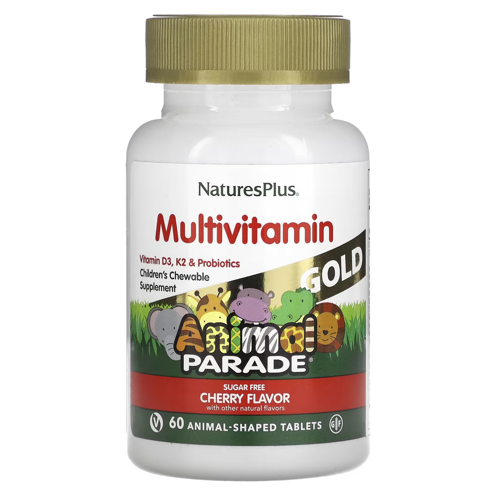 Мультивитамины NaturesPlus Animal Parade Gold жевательные с микроэлементами для детей 60 шт.