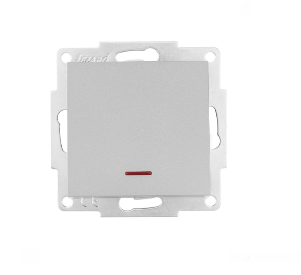 Выключатель одноклавишный Lezard Vesna с подсветкой Серый (26629538)