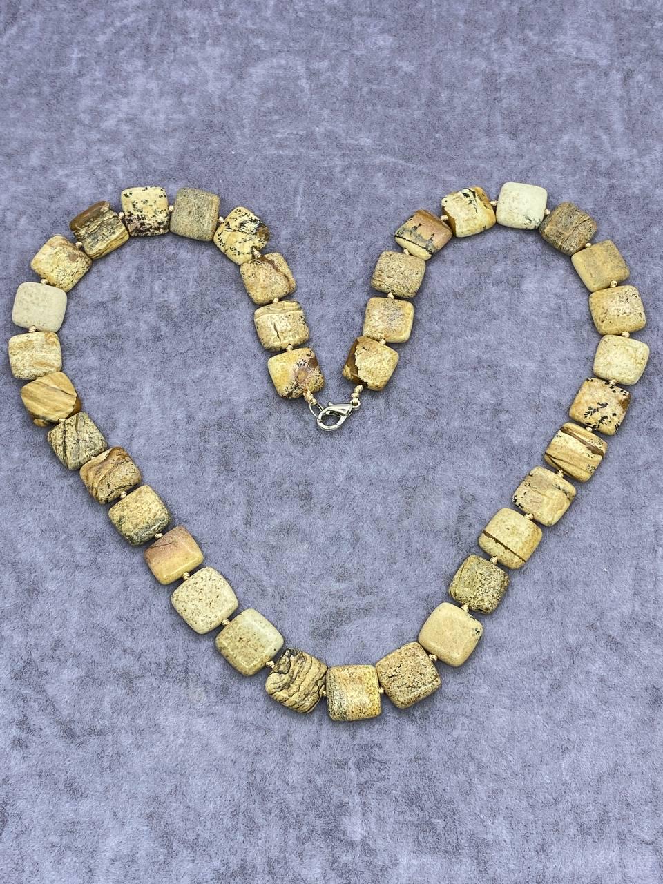 Бусы яшма 60 см Коричневый (9978)