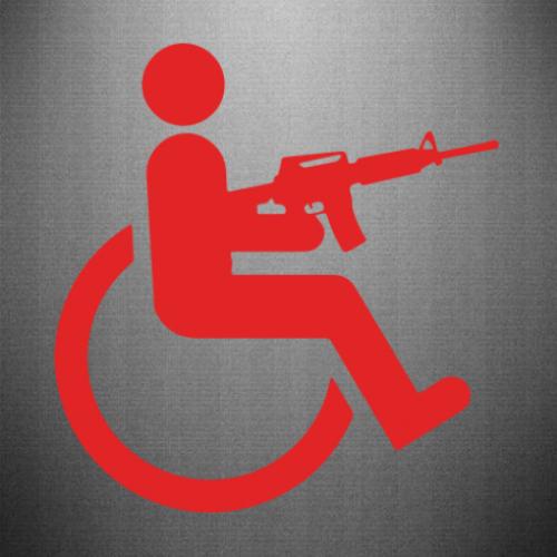 Наклейка Инвалид с М16 18,9x20 см Красный (22647978)