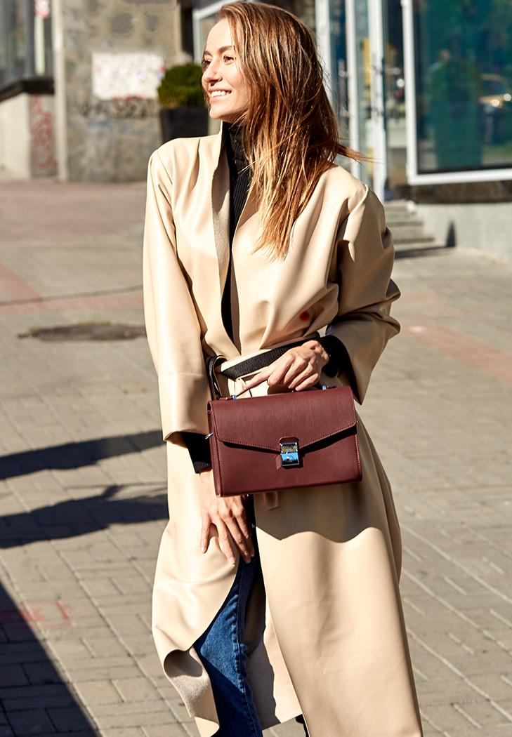 Жіноча сумка-кросбоді шкіряна Lola Бордовий (A-026695)