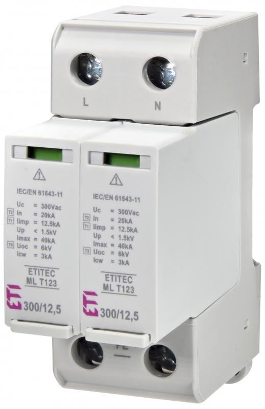 Ограничитель перенапряжения ETI ETITEC ML T123 2Р 40кА 300В (2440663)