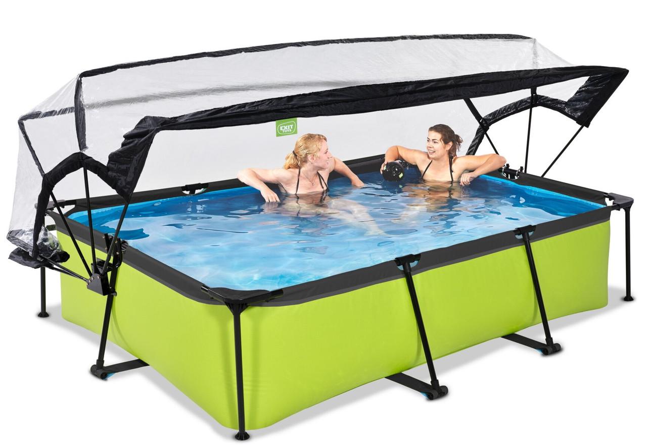 Каркасный бассейн Exit Toys с куполом 300х200х65 см Лайм - фото 8