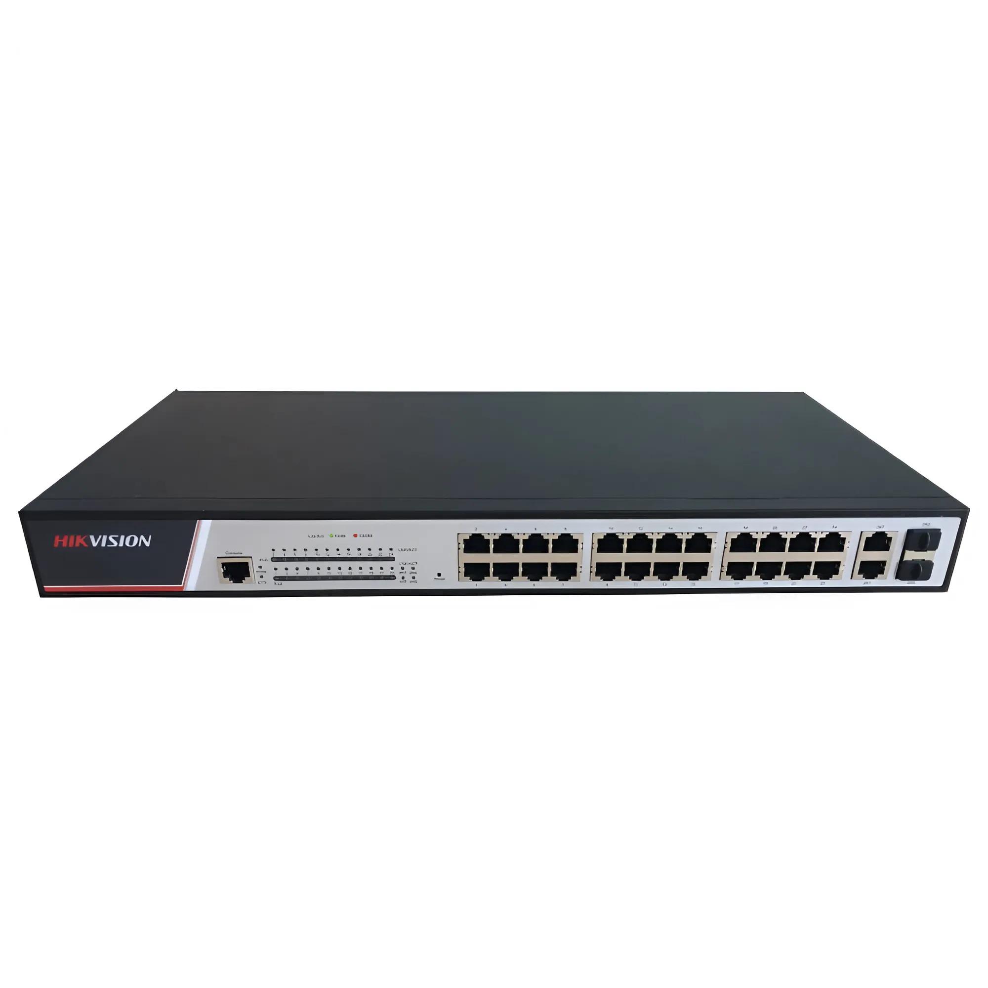 Комутатор керований 24-портовий PoE Hikvision DS-3E2326P 22,8 Гбіт/с Чорний (99-00007915)