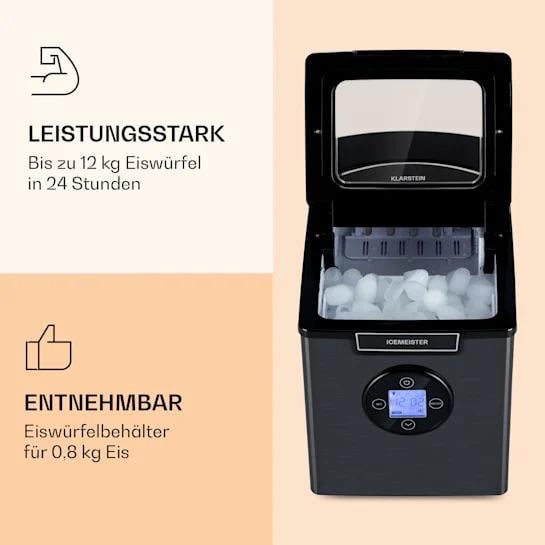 Ледогенератор KLARSTEIN Icemeister 2G LC дисплей из нержавеющей стали 12 кг/24 ч (10035712) - фото 3