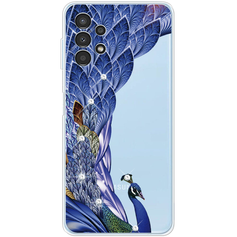 Чехол BoxFace Samsung Galaxy A13 4G (A135) Павлин со стразами Прозрачный силикон (44331-rs7-44331)