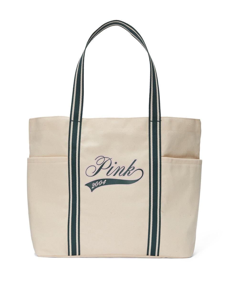 Пляжная сумка Victoria's Secret Mini Canvas Tote Бежевый (2337215985)