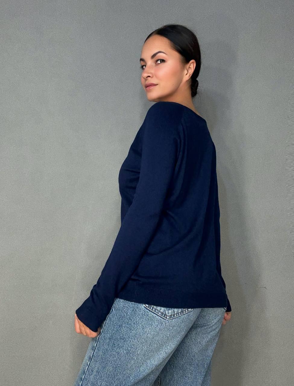 Джемпер жіночий ACCORDDREAM 9377 тонкий светр простий базовий однотонний OS Темно-синій (1290) - фото 3 Джемпер жіночий ACCORDDREAM 9377 тонкий светр простий базовий однотонний OS Темно-синій (1290) - фото 3