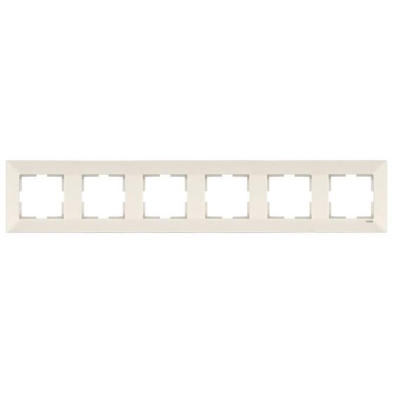 Рамка на 6 місць горизонтальна VIKO Meridian Кремовий (90979016-WH)