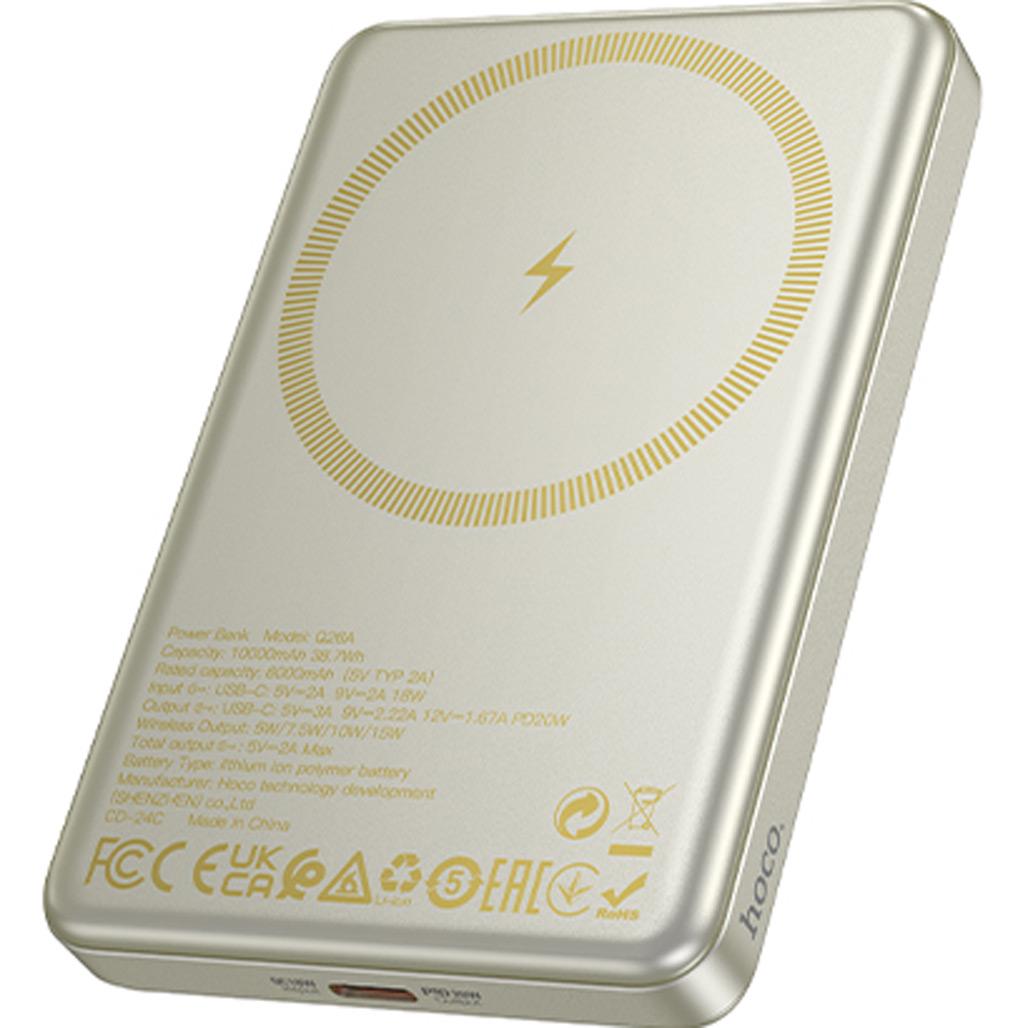 Зовнішній акумулятор Hoco Q26A Joy MagSafe 10000 mAh 20W Titanium Gold