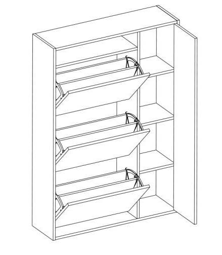 Тумба для взуття Mebel Service Оріон 87,4х25,5х126,4 см Дуб самоа/Білий (23458109) - фото 2 Тумба для взуття Mebel Service Оріон 87,4х25,5х126,4 см Дуб самоа/Білий (23458109) - фото 2