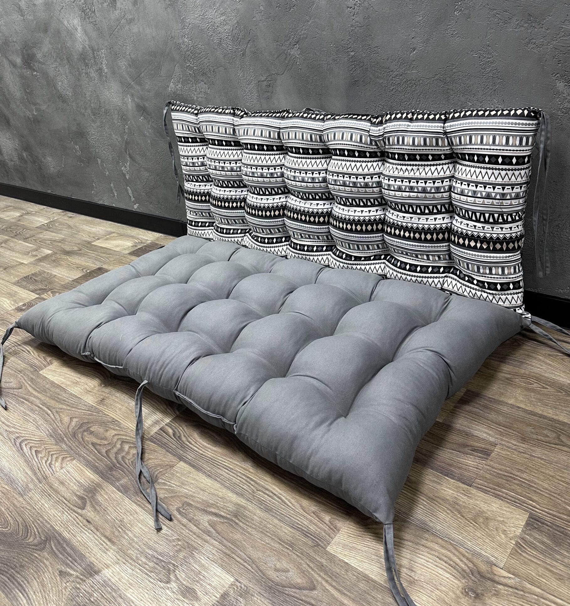 Подушка Comfort Home Elements black на піддони/гойдалки/каркаси/садові меблі комбінована 150х50х50 см