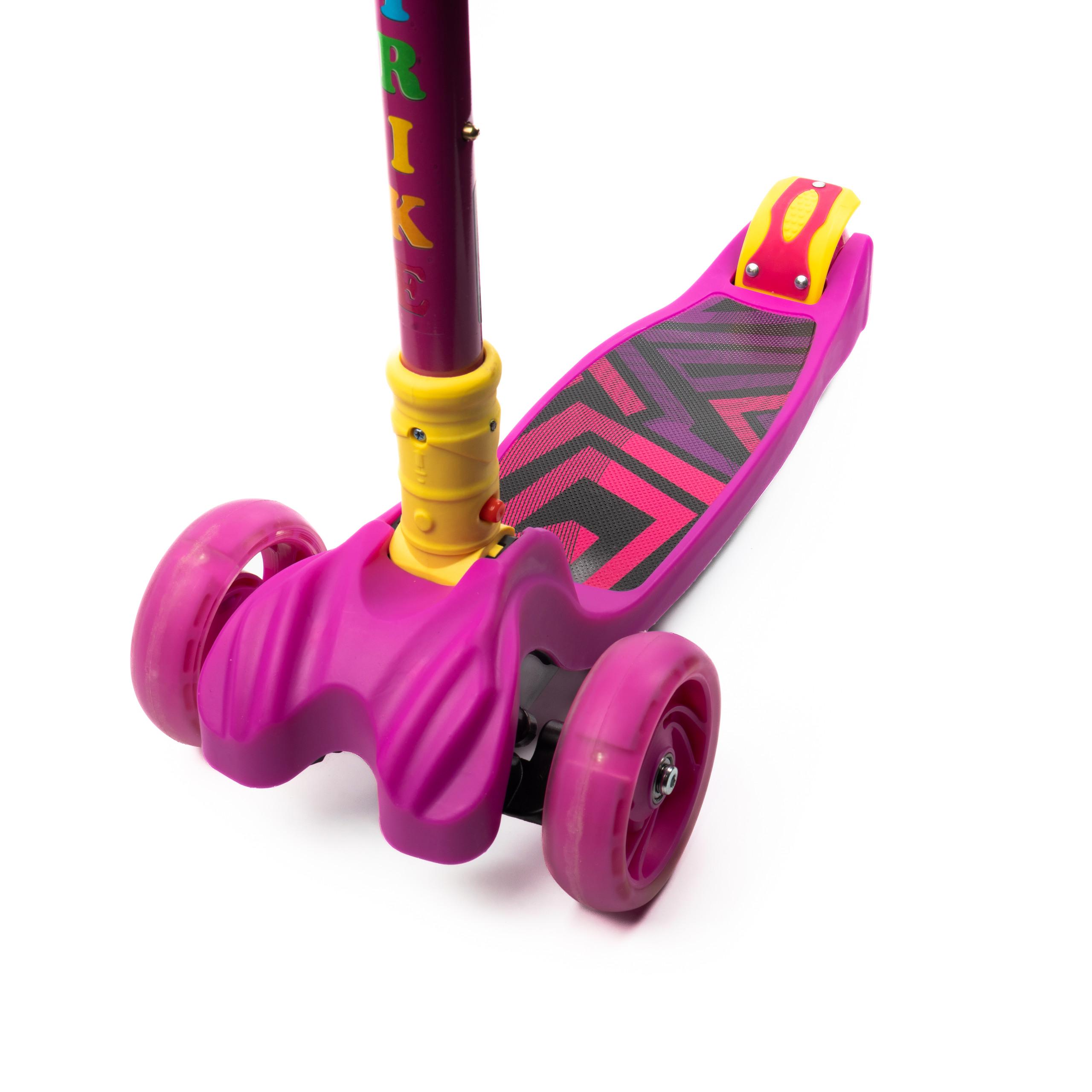 Самокат дитячий триколісний iTrike Maxi JR 3-060-11-P з колесами ПУ що світяться кермо 67-79 см Рожевий - фото 2 Самокат дитячий триколісний iTrike Maxi JR 3-060-11-P з колесами ПУ що світяться кермо 67-79 см Рожевий - фото 2