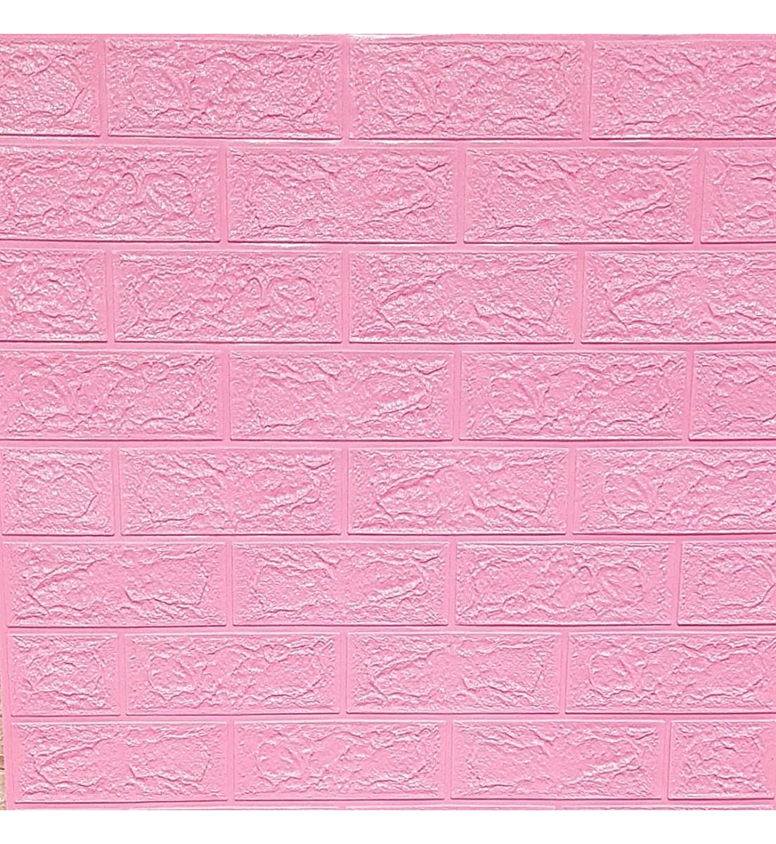 Панель самоклеюча декоративна 3D під цеглу в рулоні 3080x700x3 мм Рожевий (347)