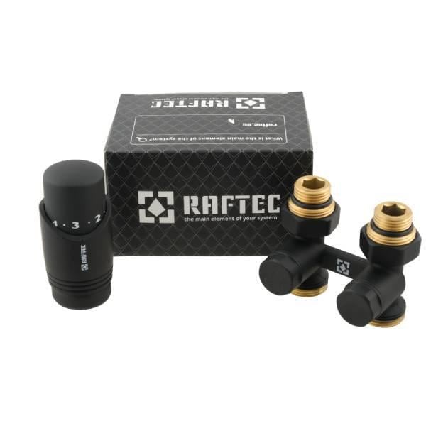 Термокомплект нижнего подключения Raftec DSHU11-B прямой с термоголовкой Black (98645)