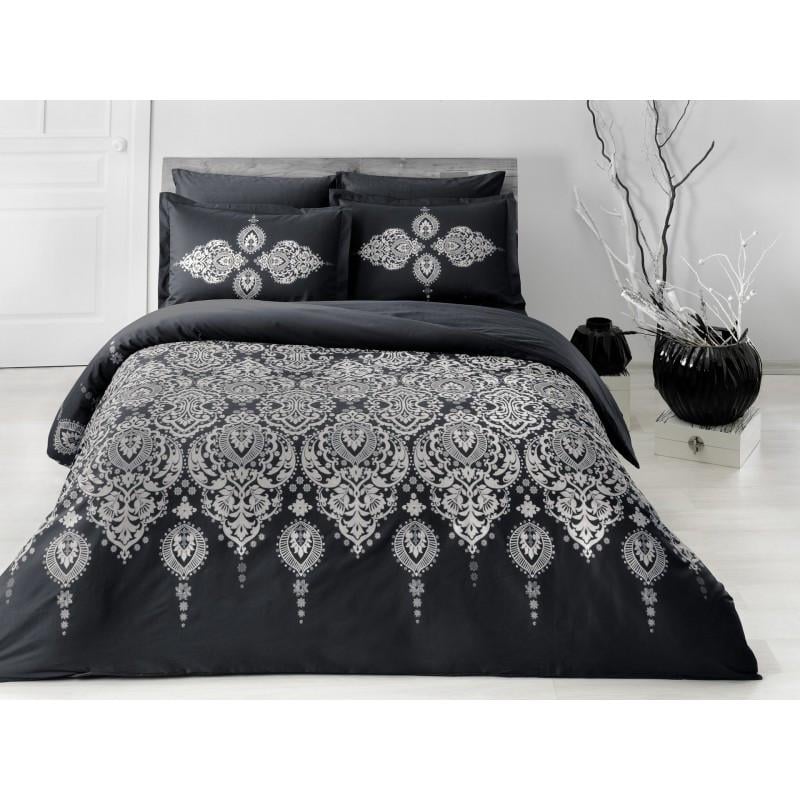 Постельное белье TAC Delux Rados siayh v01 евро Черный (svt-2000022207744)