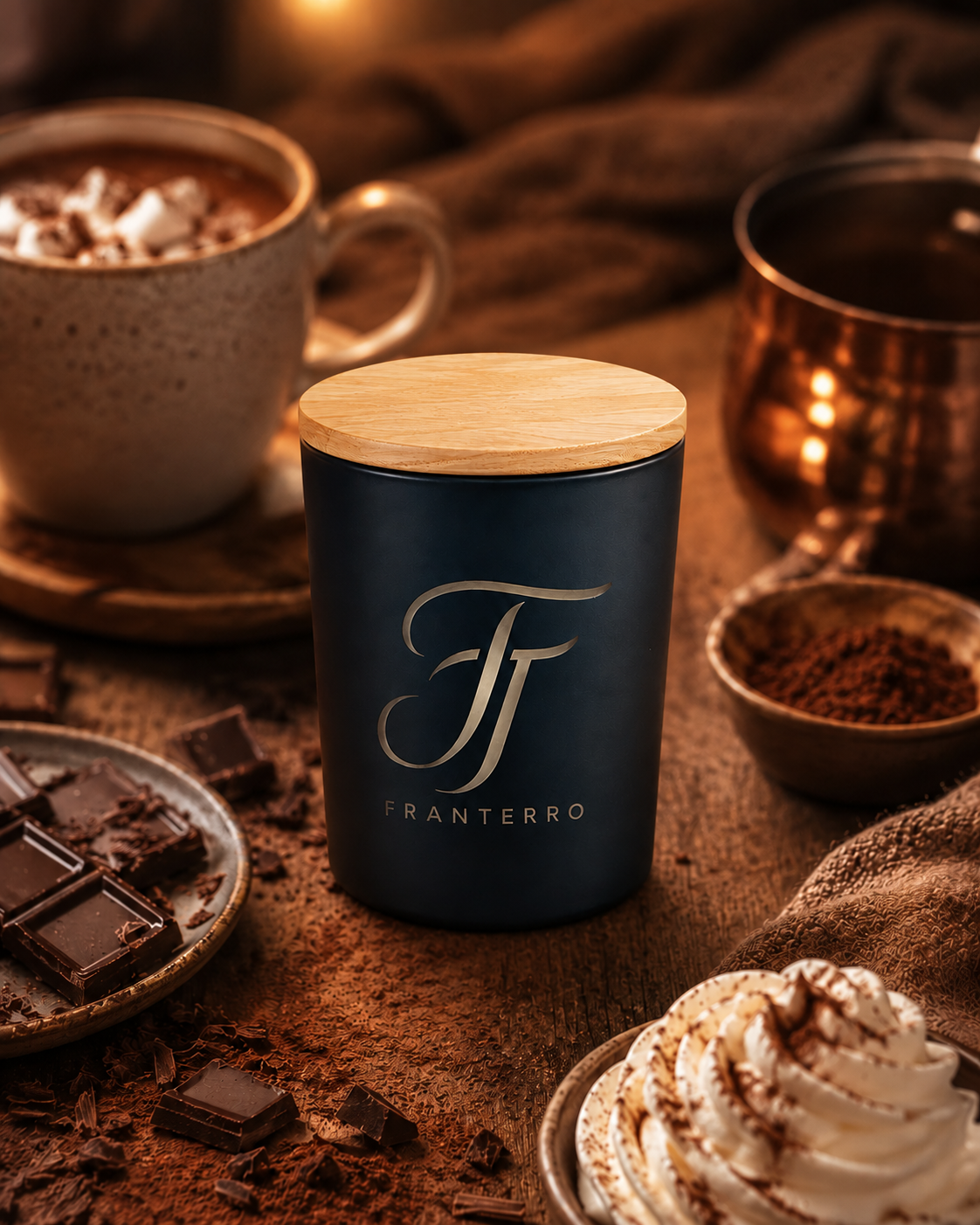 Свічка ароматична Franterro Onyx Hot Chocolate 200 г (FRN-1146)
