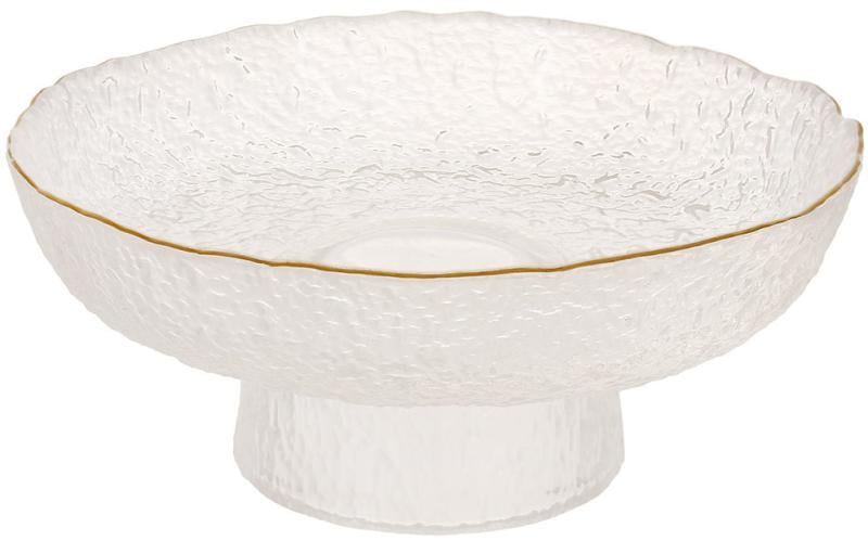 Фруктівниця скляна Fleur Ø20,5х8,5 см Прозорий із золотою облямівкою Фруктівниця скляна Fleur Ø20,5х8,5 см Прозорий із золотою облямівкою