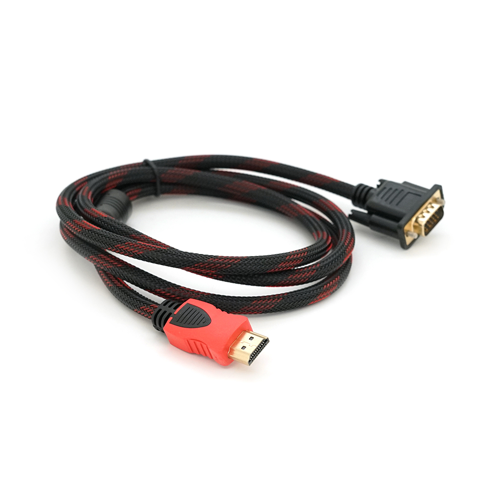 Кабель Q150 HDMI- VGA 1,5 м Чорний/Червоний (2743)