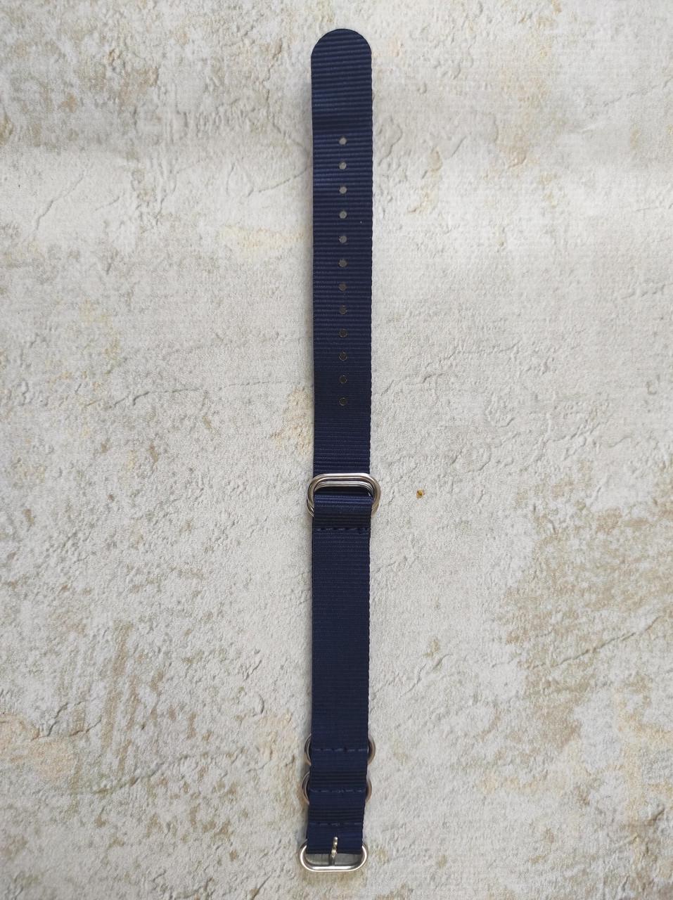 Ремешок для часов Yigao Nato Zulu нейлон 18 мм Синий (1501476361) - фото 2