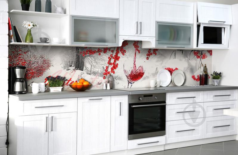 Скинали на кухню Zatarga «Алая зима» 600х2500 мм вінілова 3Д наклейка кухонний фартух самоклеюча Скинали на кухню Zatarga «Алая зима» 600х2500 мм вінілова 3Д наклейка кухонний фартух самоклеюча
