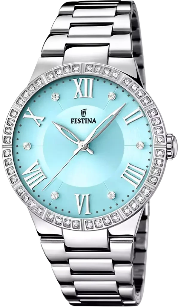 Наручные часы женские Festina F16719/4 Boyfriend со стальным корпусом WR 50 м и голубым циферблатом