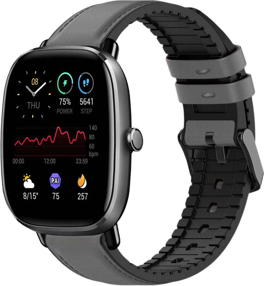 Ремешок кожаный Tamyx для Amazfit GTS 2 mini Grey (31598-33)
